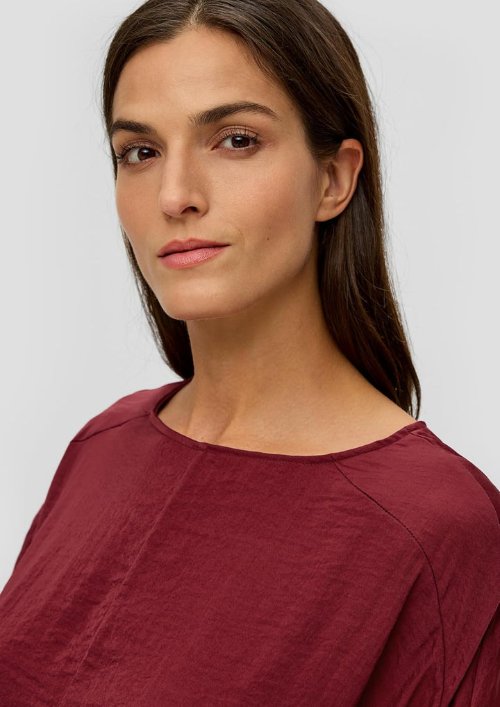 s.Oliver Bluse mit Fledermausärmeln, Rubinrot