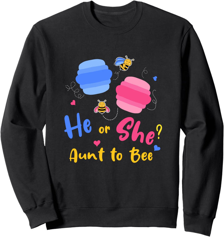 Aunt To Bee Nachwuchs Ankündigung He Or She Blau Pink Sweatshirt
