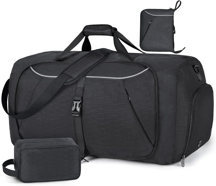 Faltbare Reisetasche 65L 80L 100L Grosse Leichte Sporttasche mit Schuhfach für Herren Damen Weekende