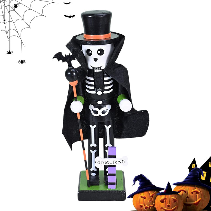 Generisch Halloween Holz-Nussknacker - Hexen Kürbis Holz Nussknacker,Geschenktütchen Füllung Grusel