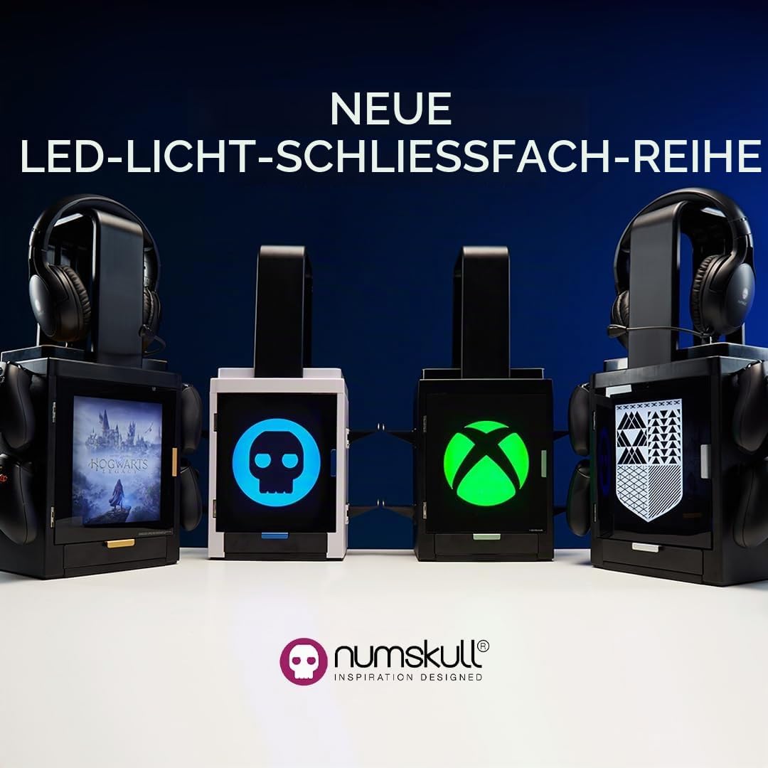 numskull Offizieller Xbox LED-Licht Gaming-Schrank, Controller-Halter und Headset-Ständer für PS4/PS