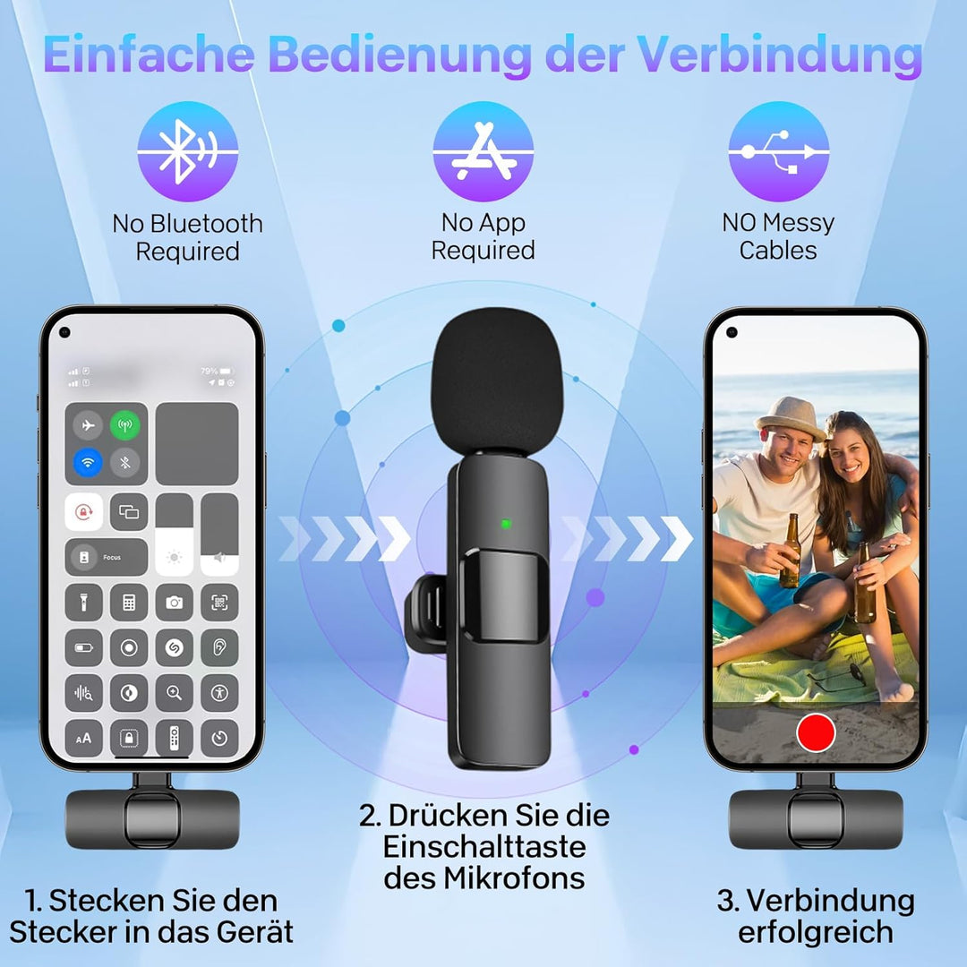 Lavalier Mikrofon USB C,Mini Mikrofon für iPhone,Android,iPad,PC,Ansteckmikrofon Recording-Equipment