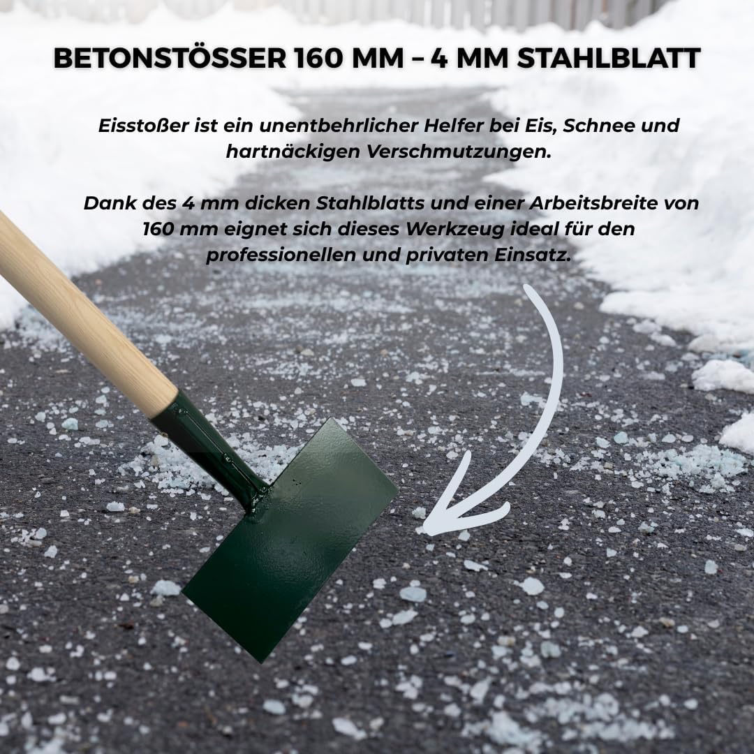 Eisscharre ohne Stiel Eisstosser Betonstösser, Breite: 160mm Stahlblatt, Eiskratzer Bodenschaber Bet