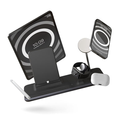 ZENS Aluminium MagSafe Ladestation 4in1 für iPhone, iPad, AirPods, Apple Watch und -Pencil (Qi/Mfi u