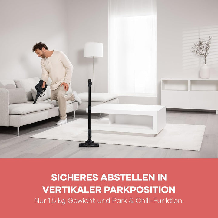 Severin Akku-Staubsauger kabellos, nur 1,5 kg/130W/40 Min., 0,5L, Verstaufunktion, höhenverstellbare