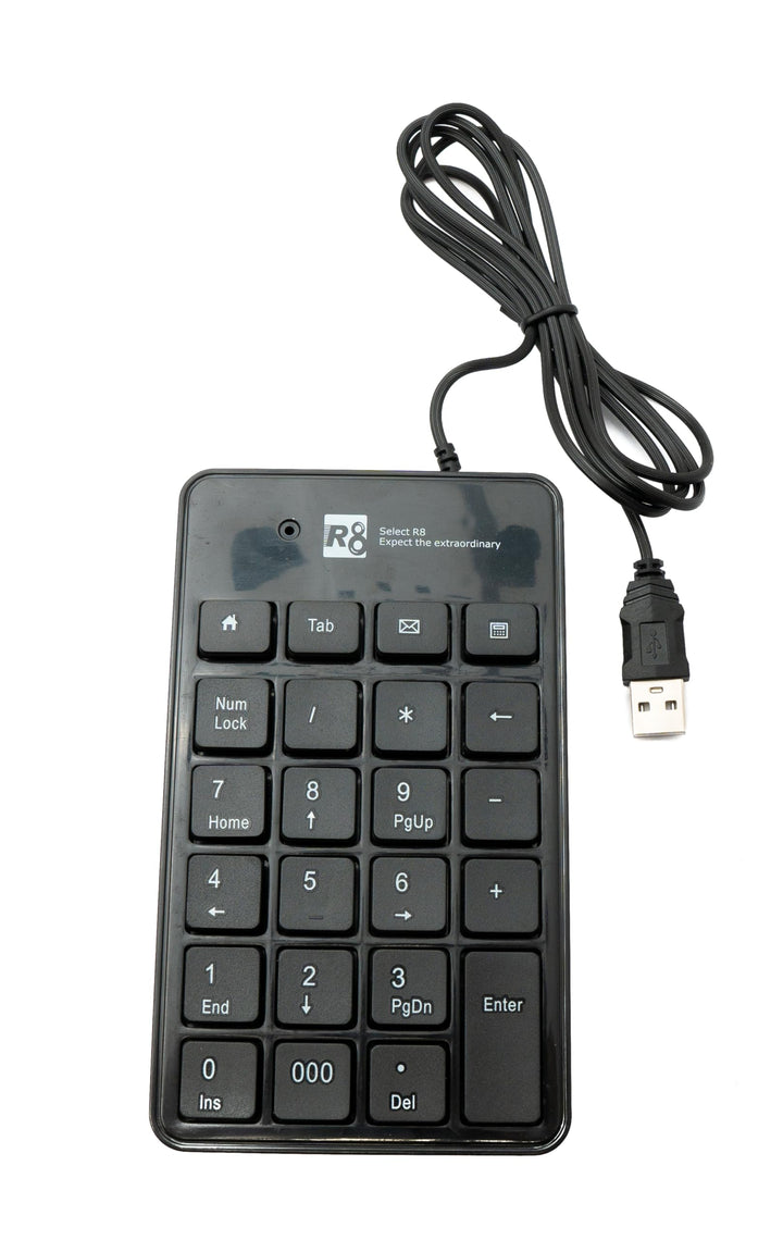 System-S Numpad Ziffernblock 23 Tasten USB 2.0 Typ A ergonomisch Tastatur mit Zusatztasten