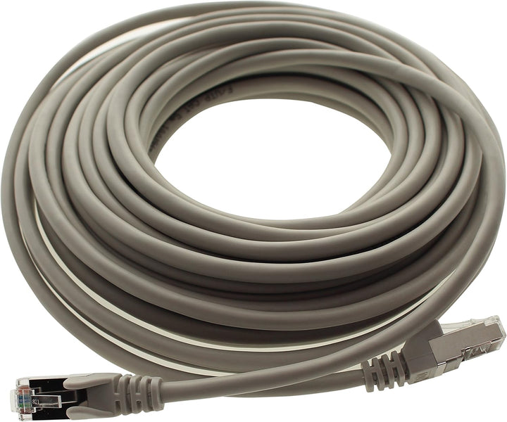 1aTTack CAT5 FTP Foliengeschirmt Netzwerkkabel mit 2x RJ45 Stecker Set (10 Stück) 10m grau, grau