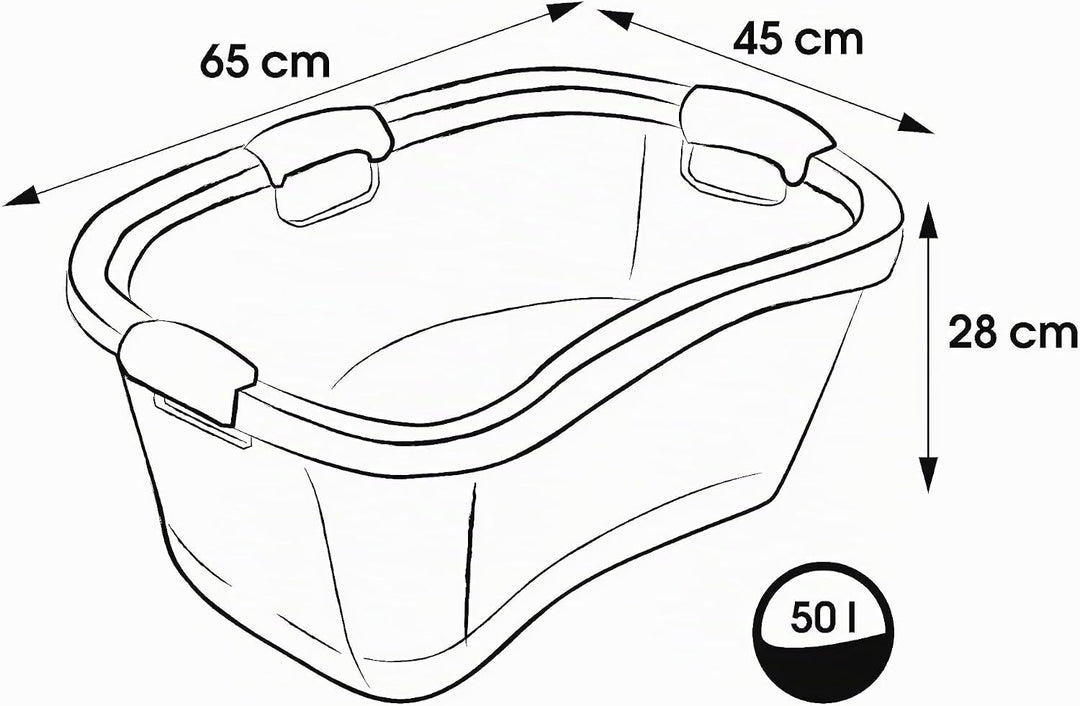 keeeper Ergonomische Wäschewanne, Anti-Rutsch-Softgriffe, 50 l, Janne, Nordic Grey Nordic Grey Einze