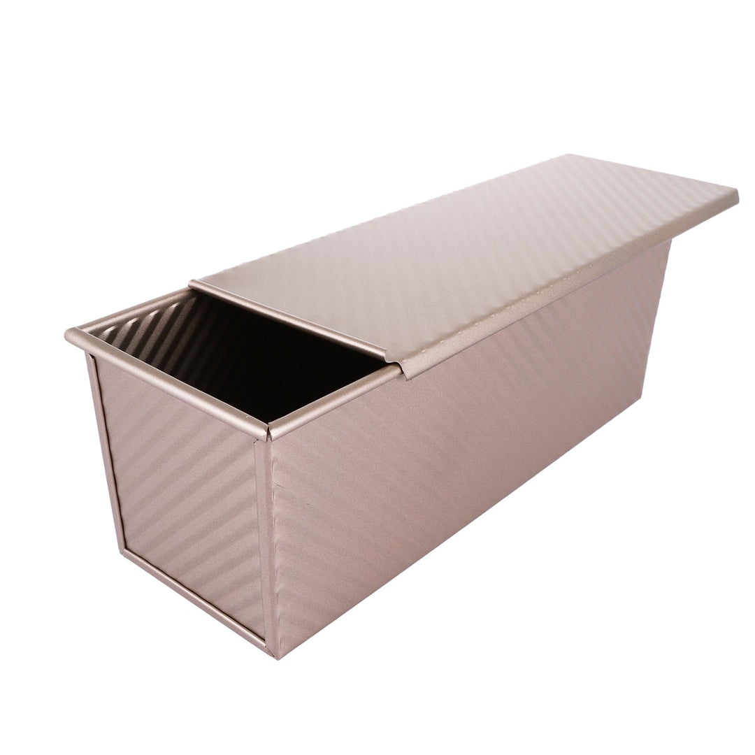 LOPYXBR Toastbrot Backform mit Deckel, 1000g Brotbackform aus Kohlenstoffstahl, 32x12x11,5cm Antihaf