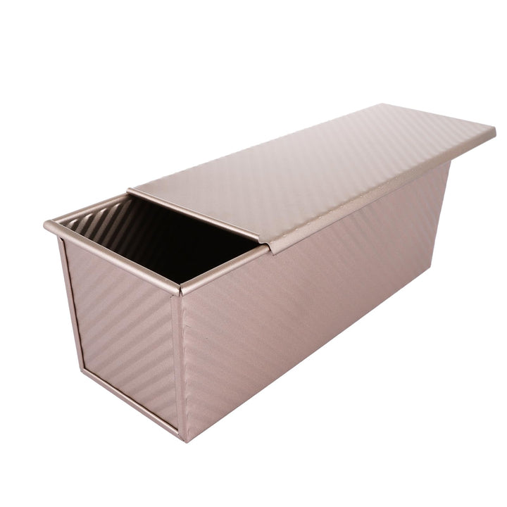 LOPYXBR Toastbrot Backform mit Deckel, 1000g Brotbackform aus Kohlenstoffstahl, 32x12x11,5cm Antihaf