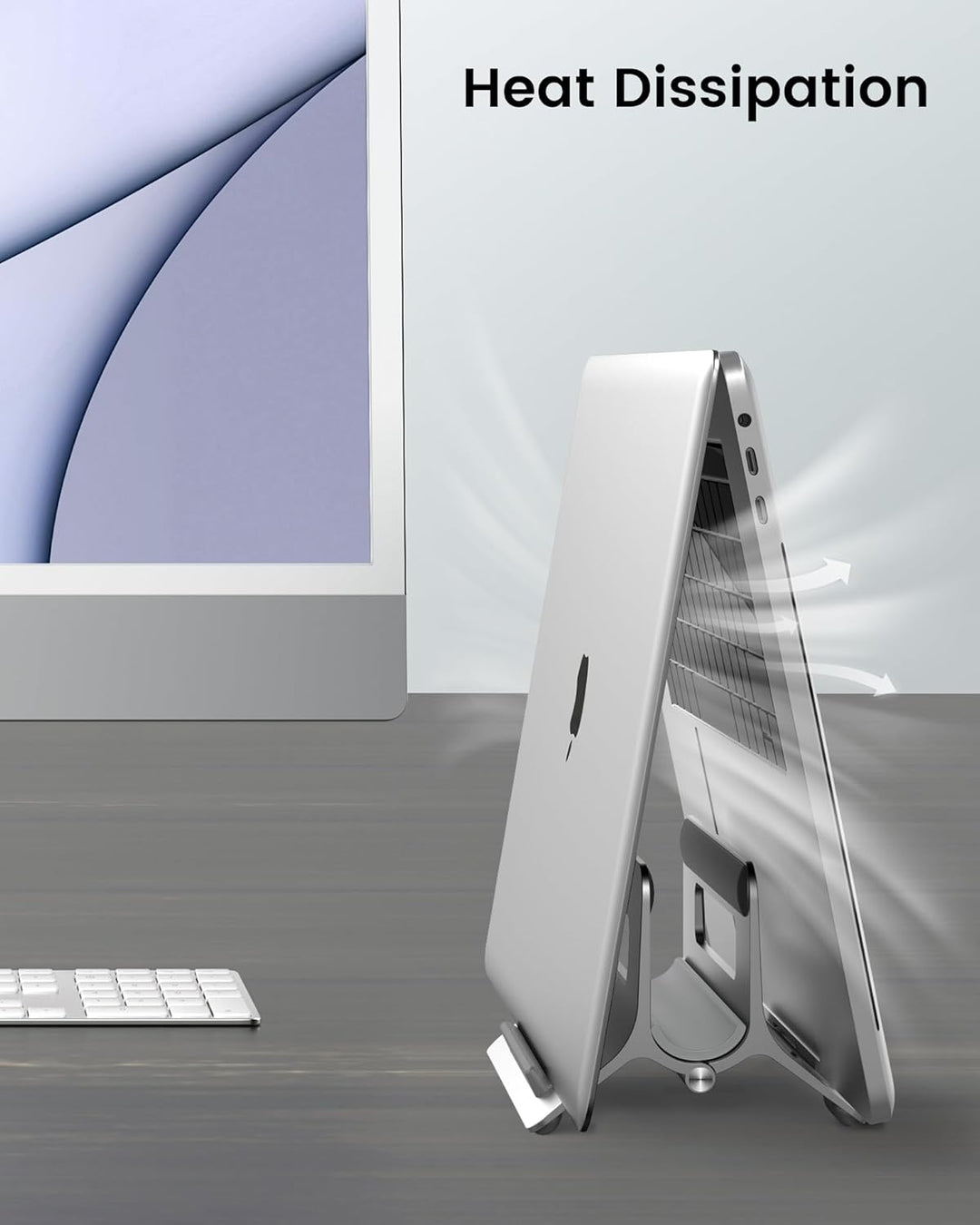 SODI Vertikal Laptop Ständer, Aluminium Vertikal Laptopständer, Laptopständer für MacBook Air, MacBo