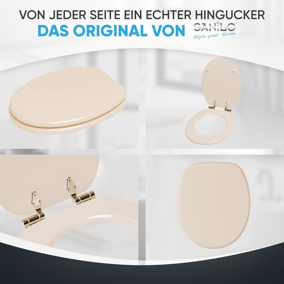 Sanilo WC Sitz mit Absenkautomatik, viele einfarbige Toilettendeckel zur Auswahl, hochwertige und st