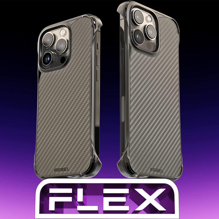 REBEL Schutzhülle für iPhone 14 Pro [Flex-Serie] Freiliegende Seiten, Aramidfaser, stark MagSafe-kom