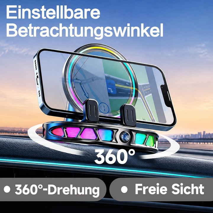 Autohalterung mit Ladefunktion mit RGB, Handyhalterung Auto Saugnapf