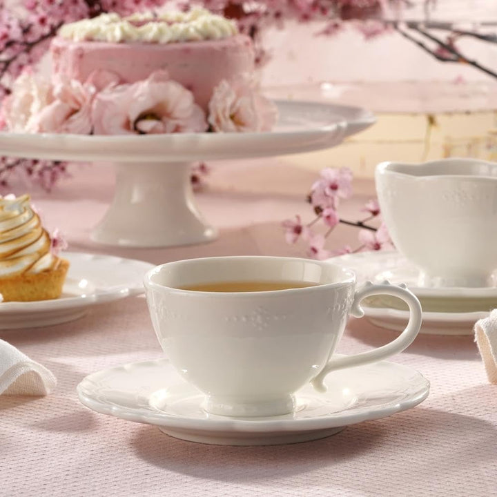 VILLA ITALIA Servierpatera Porzellan 28 cm - Elegantes Kuchenplatte Tiffany, Servierplatte für Torte
