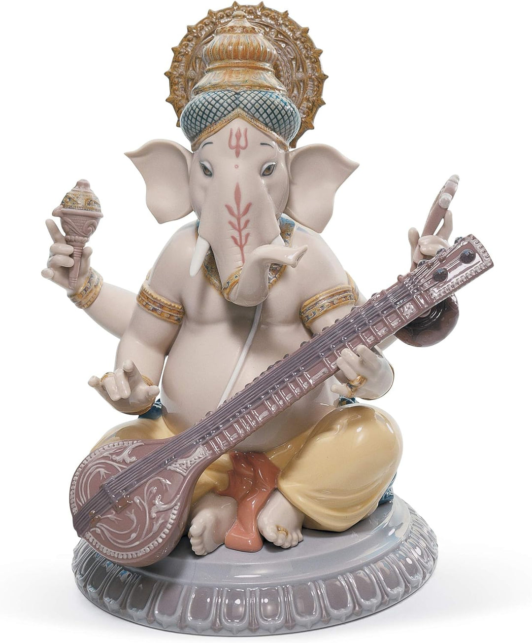 LLADRÓ Figur Veena Ganesha. Ganesha. Porzellan.