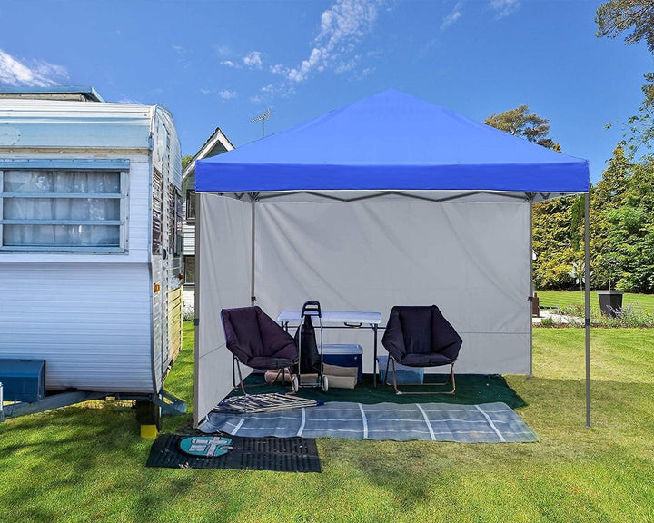 ABCCANOPY Faltpavillon UV50+ mit 2 Seitenwänden, Königsblau 300 cm | 500D Polyester,wasserdicht, 4 S