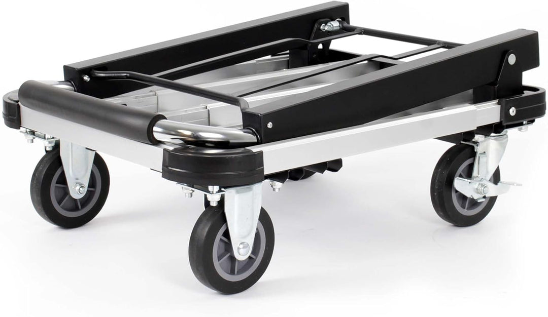 XPOtool Plattformwagen bis 150 kg 710x410 mm, Transportkarre klappbar mit Vollgummireifen, Bremse un
