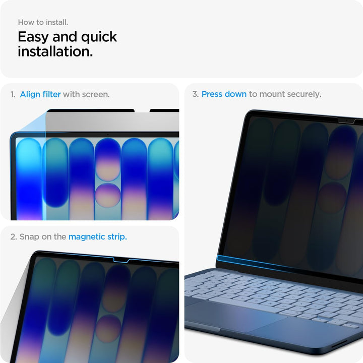 Spigen SafeView Magnetischer Blickschutzfilter [1P] für Macbook Neo 13" | Privacy Schutz, Blendschut