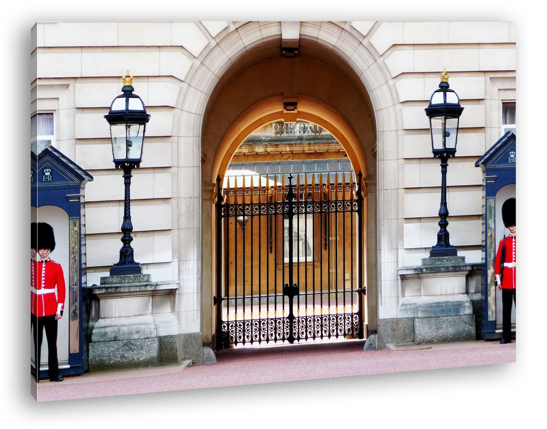 deyoli Englisches Schloss mit Wachen Format: 80x60 als Leinwandbild, Motiv fertig gerahmt auf Echtho