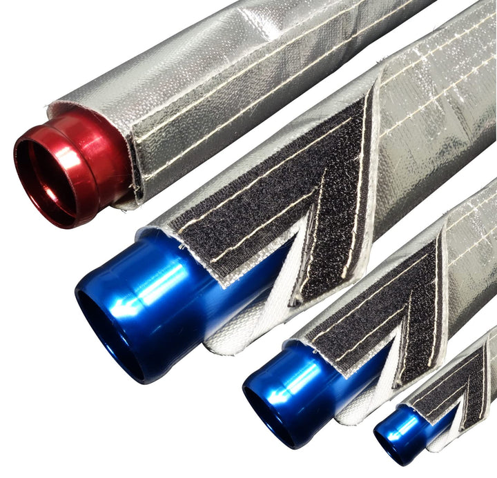 1m Alu-Titan Klett Hitzeschutzschlauch ID-Ø 25mm Klettverschluss | VIELE LÄNGEN &amp; GRÖSSEN 10-210mm |
