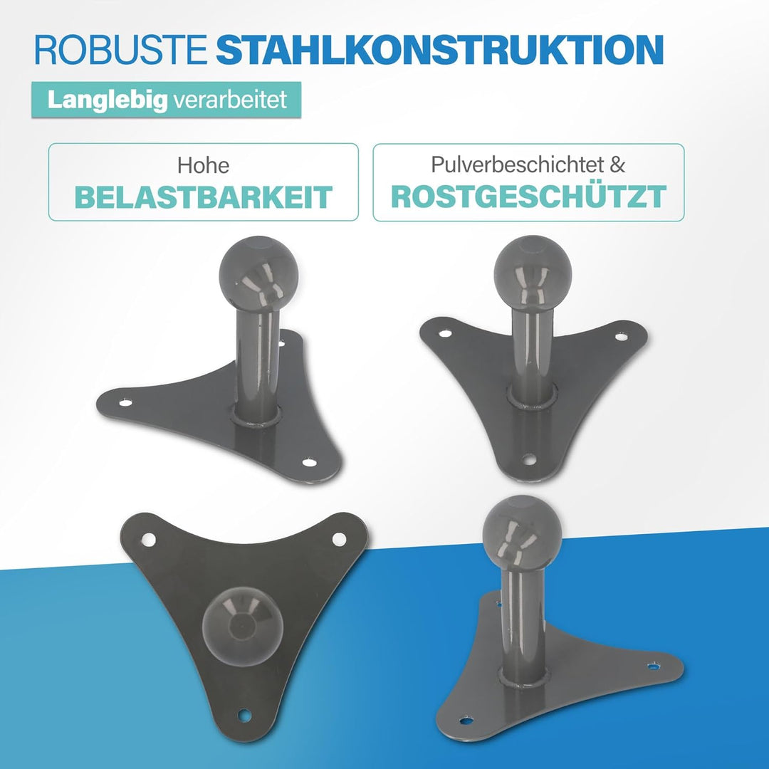 FISCHER Wandhalterung für Kupplungsfahrradträger, Fahrrad-Auto-Zubehör, 50kg belastbar, Silber