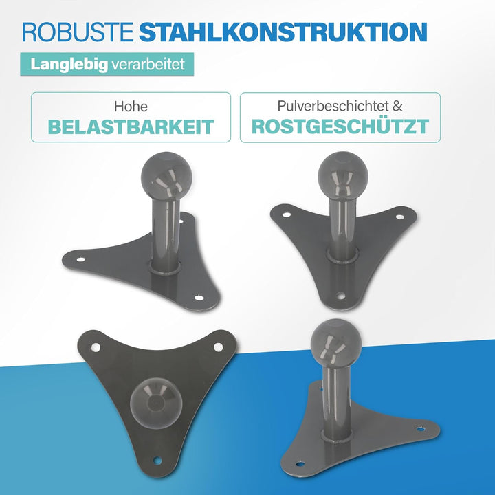 FISCHER Wandhalterung für Kupplungsfahrradträger, Fahrrad-Auto-Zubehör, 50kg belastbar, Silber