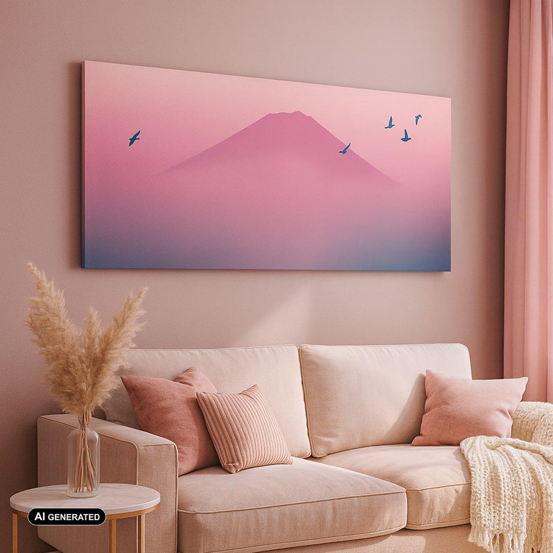 Wandbilder Dekoration Wohnzimmer Vulkan Vogel Natur Panorama Bilder auf Leinwand 120x50cm Leinwandbi