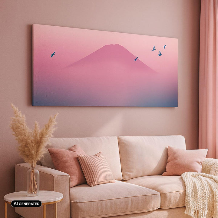 Wandbilder Dekoration Wohnzimmer Vulkan Vogel Natur Panorama Bilder auf Leinwand 120x50cm Leinwandbi