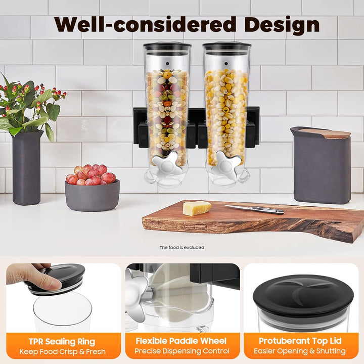 3L Müslispender Cerealienspender, Kunststoff Food Dispenser Cereal Containers, Cerealienspender Snac