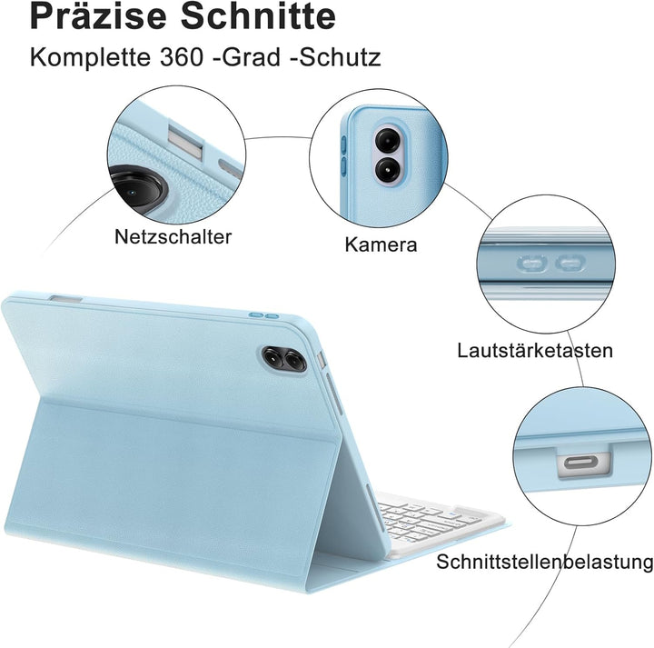 Tastatur für Redmi Pad Pro 12.1"/Xiaomi Poco Pad 2024, Hülle mit Tastatur für Xiaomi Redmi Pad Pro M