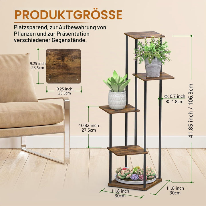 Blumenständer, Pflanzenständer Innen, 5 Etagen Modernes blumentopf ständer, Blumentreppen Metall, pf