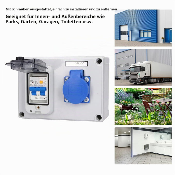 Steckdose, Steckdosenbox ABS Shell 200-250V 10-16A für Innen- und Aussenbereiche