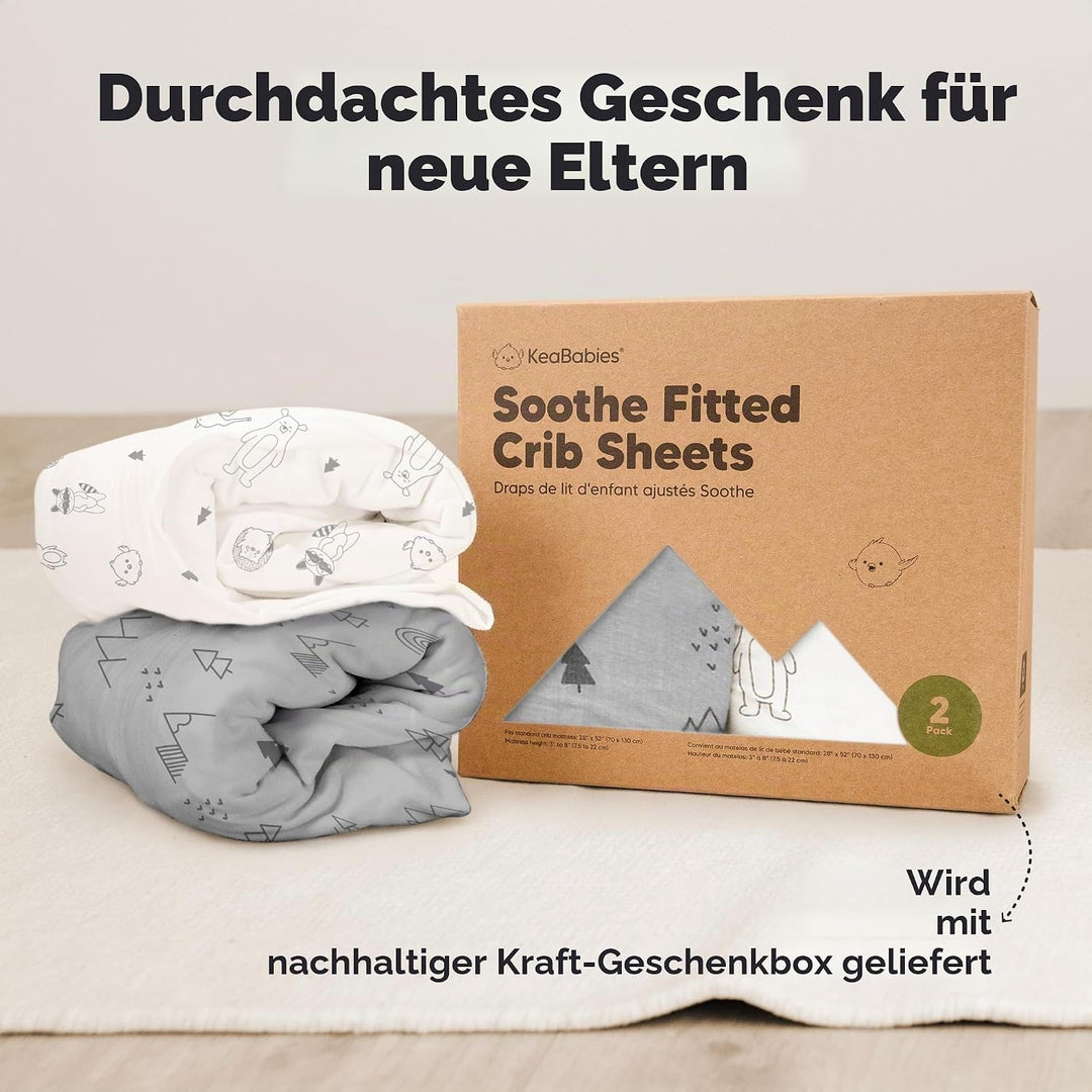 Bio-Spannbettlaken für Kinderbetten - 70x140 Atmungsaktive Jersey Baumwoll Baby Bettlaken, Spannbett