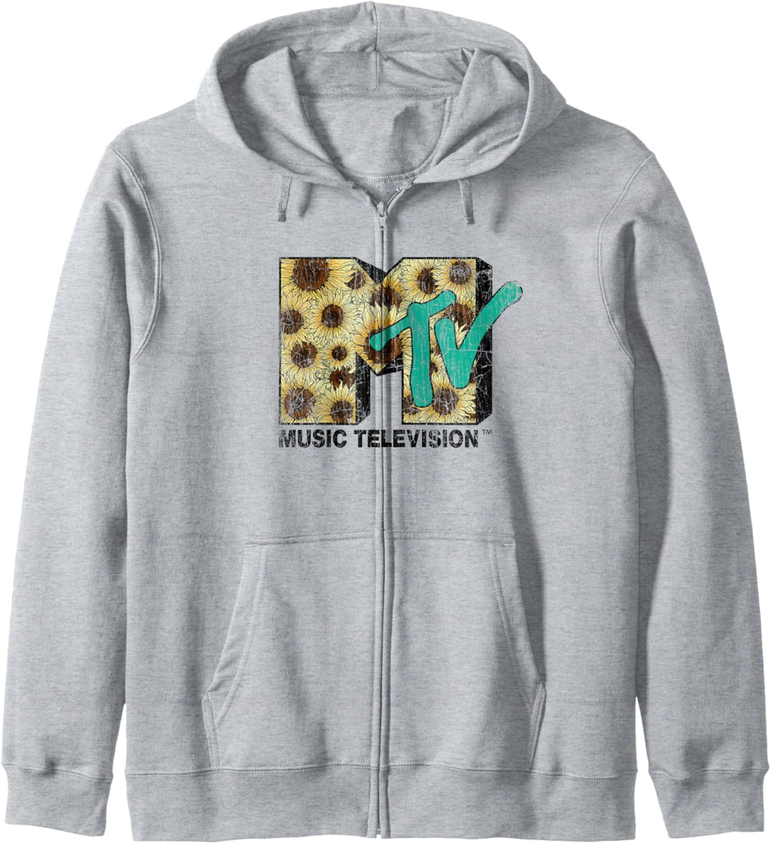 MTV Distressed Vintage Sunflower Logo Kapuzenjacke