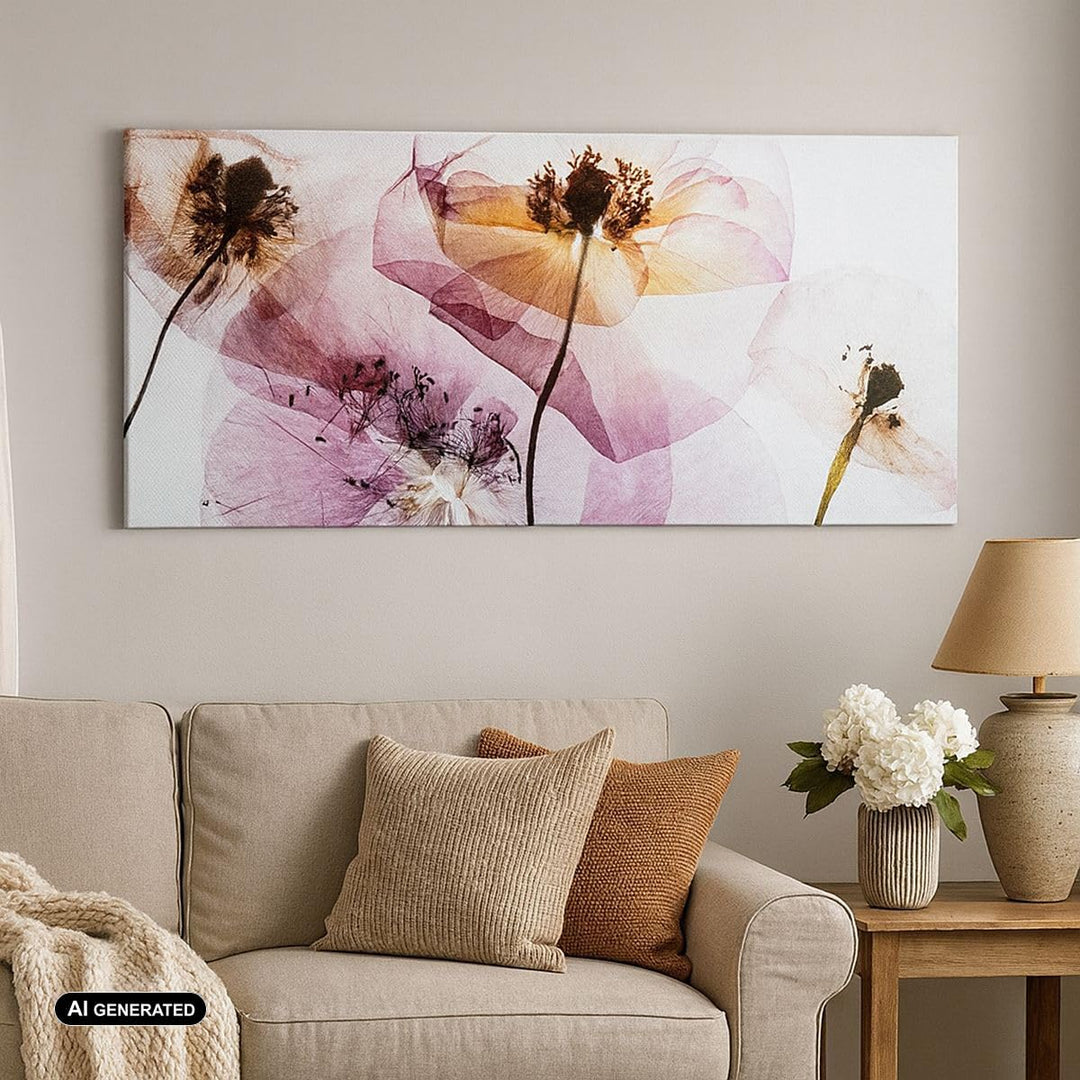 Wandbilder Dekoration Wohnzimmer blume sommer natur Panorama Bilder auf Leinwand 120x50cm Leinwandbi