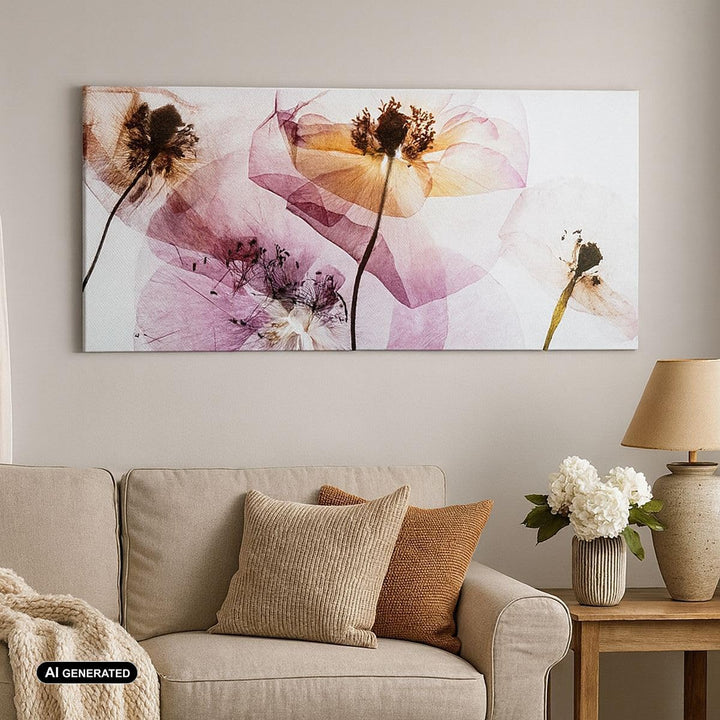 Wandbilder Dekoration Wohnzimmer blume sommer natur Panorama Bilder auf Leinwand 120x50cm Leinwandbi