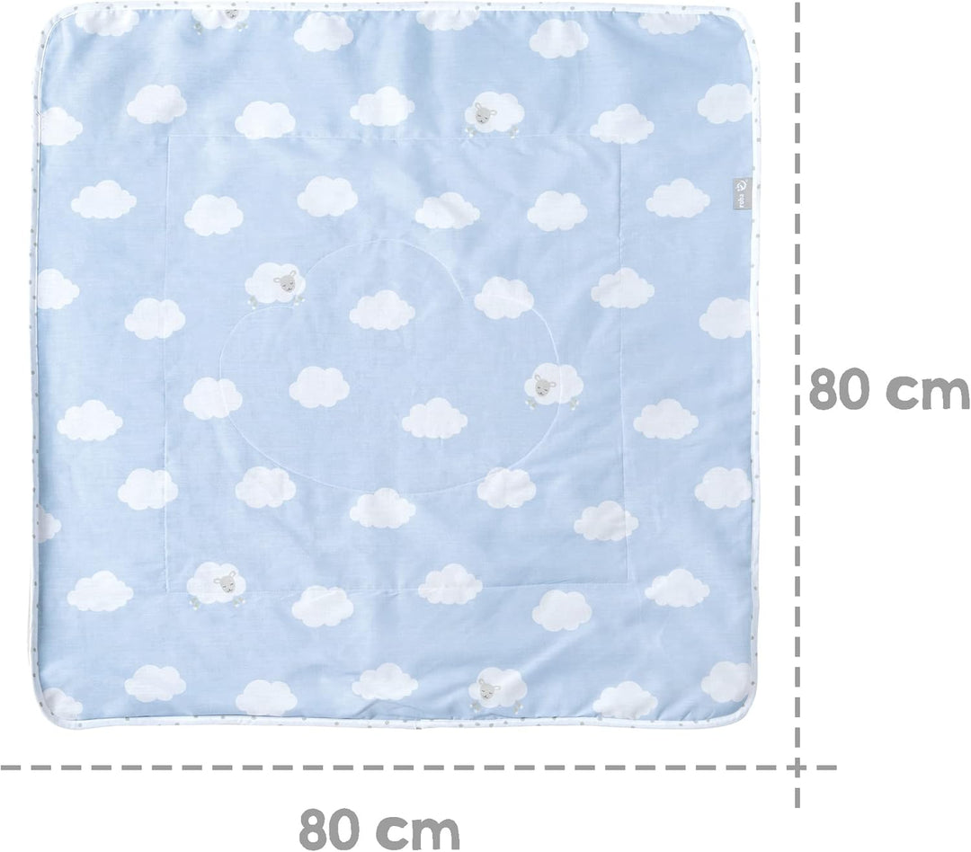 roba Babydecke Kleine Wolke aus Baumwolle - 80 x 80 cm - Kuscheldecke zum Schlafen, Krabbeln &amp; Spiel