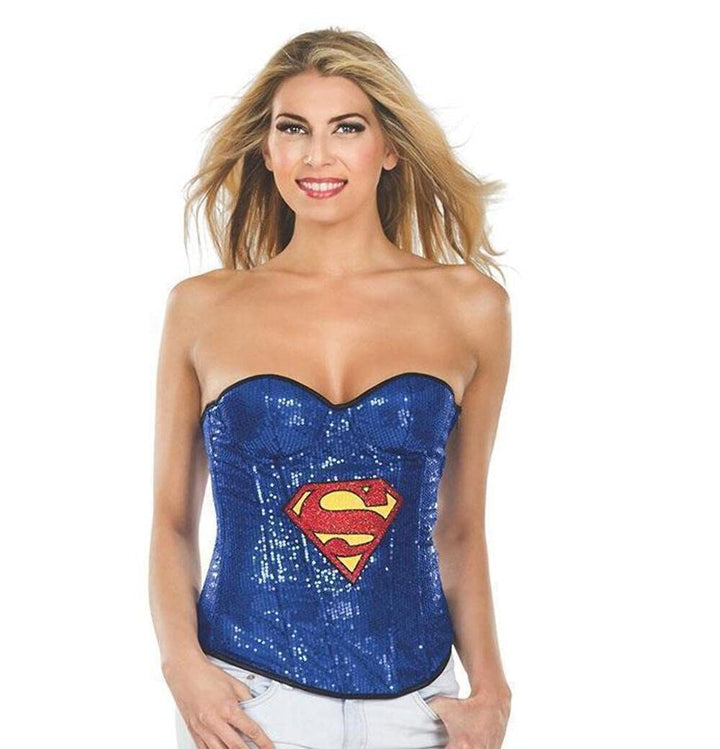 4U-Onlinehandel Supergirl Sequin Corset Corsage Kostüm Gr. M (40/42) Karneval Fasching verkleiden Ve