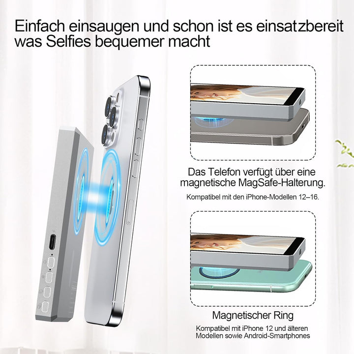 Magnetischer Selfie Monitor, Vlog Selfie Monitor Screen für iPhone Und Android, 4.5 Zoll, Kabellose