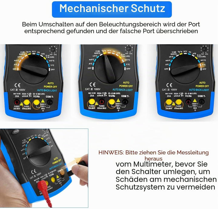 Digital Multimeter,INFURIDER YF-770D Auto Ranging 40000 Counts Spannungsprüfer Strommessgerät für DC