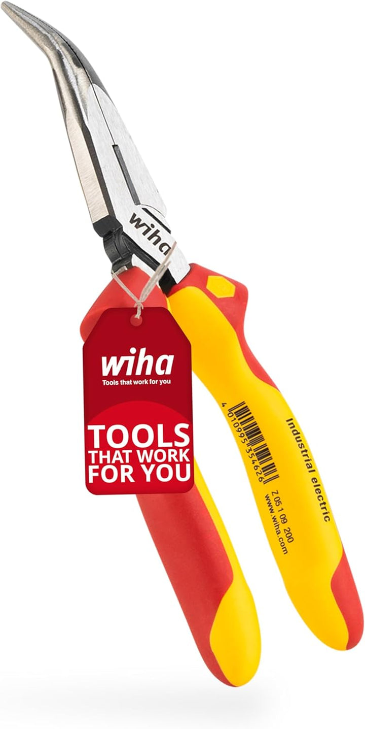 Wiha Flachrundzange Industrial electric mit Schneide gebogene Form, ca. 40° Zuführen leicht gemacht
