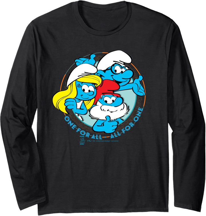 The Smurfs Schlumpfe Papa Smurf Smurfette All for One Langarmshirt