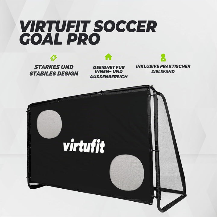 VirtuFit Fussballtor Serie – Robuste & Wetterfeste Tore mit Zielwand – Verschiedene Grössen für Kind