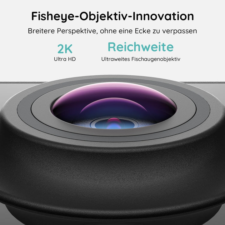 BOIFUN 2K WLAN Video Türklingel mit Kamera, funkklingel mit Kamera, 180° Ultrabreiten Sichtfeld, 2-W