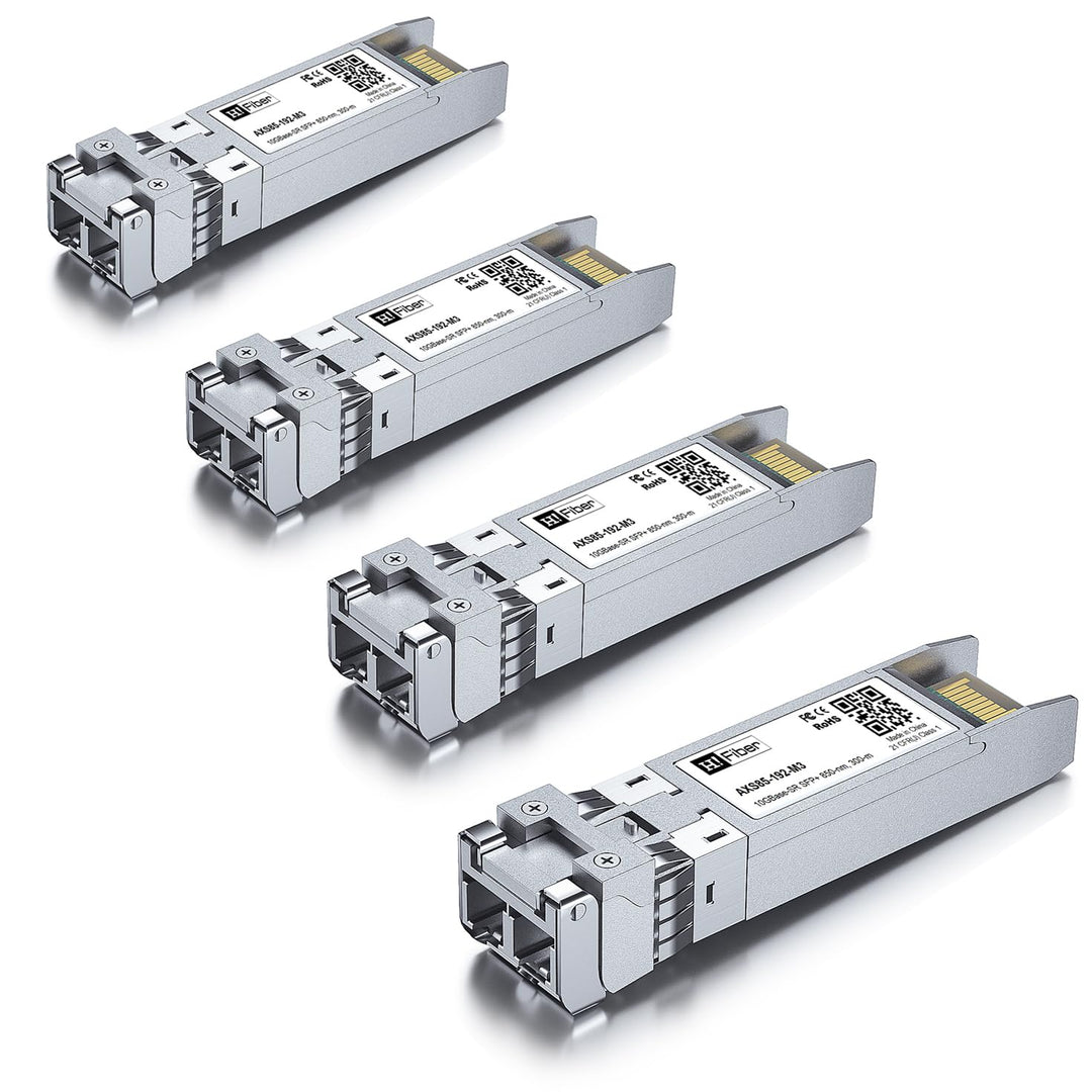 HiFiber 4 Stück,10G Multimode SFP+ LC Modul, 10GBase-SR Fiber Transceiver für Cisco SFP-10G-SR, Mera