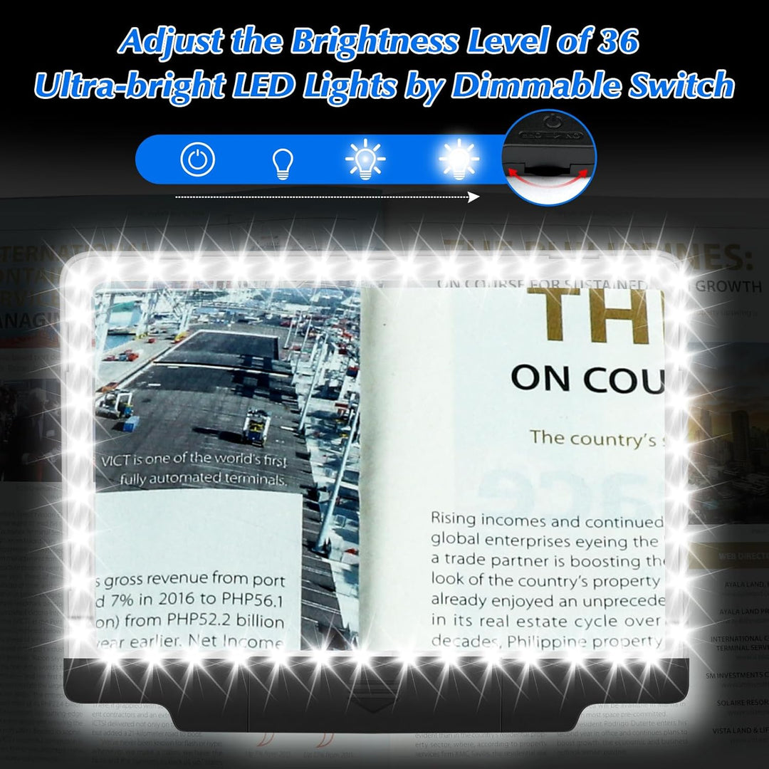 NZQXJXZ 5X Hands Free Lupe mit Licht hängenden Hals, Flexible Schwanenhals Full Page Vergrösserungsg