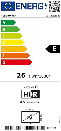 TELEFUNKEN XH32SN550S 32 Zoll Fernseher/Smart TV (HD Ready, HDR, Triple-Tuner) - Inkl. 6 Monate HD+