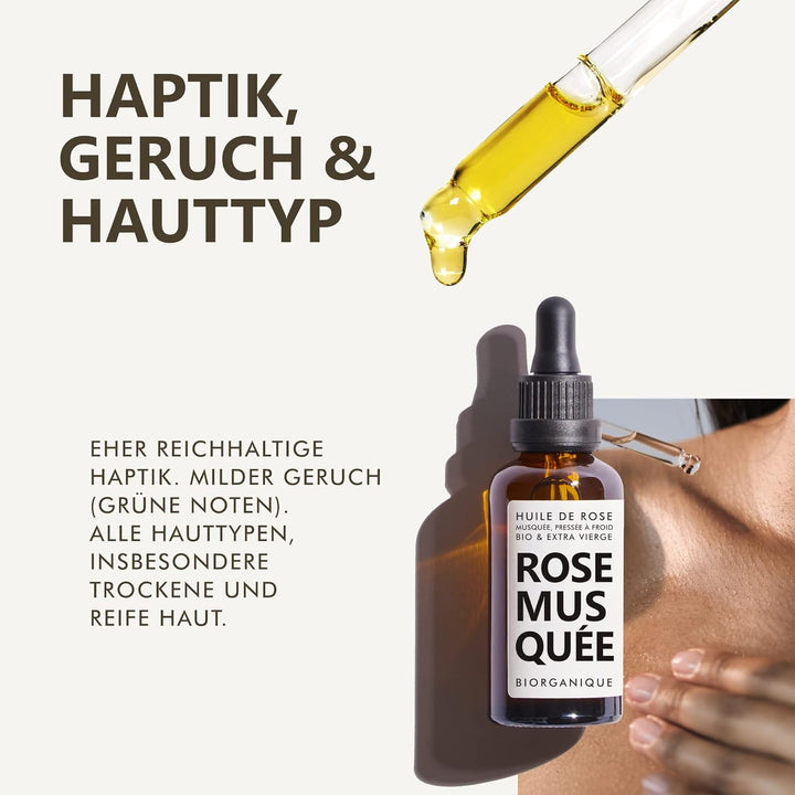 BIO Hagebuttenöl (Wildrosenöl) -100% rein, natürlich und kaltgepresst - 50 ml - Pflege für Haar, Kör