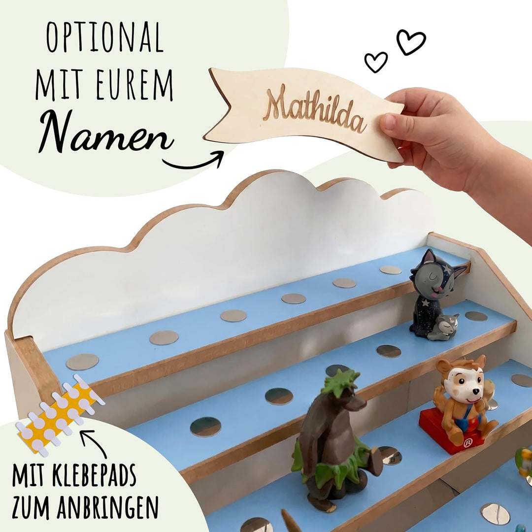 Tonie Regal für IKEA KALLAX mit Toniebox-Platz – magnetisches Tonieregal für ca. 50 Toniefiguren Hor